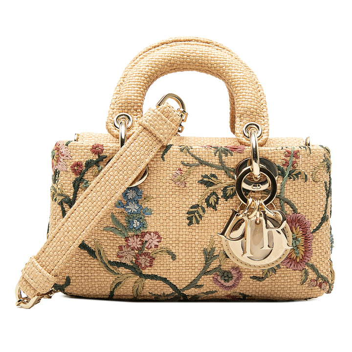 Dior Sac à main brodé Lady D Joy Micro Beige – vue principale – GABY PARIS