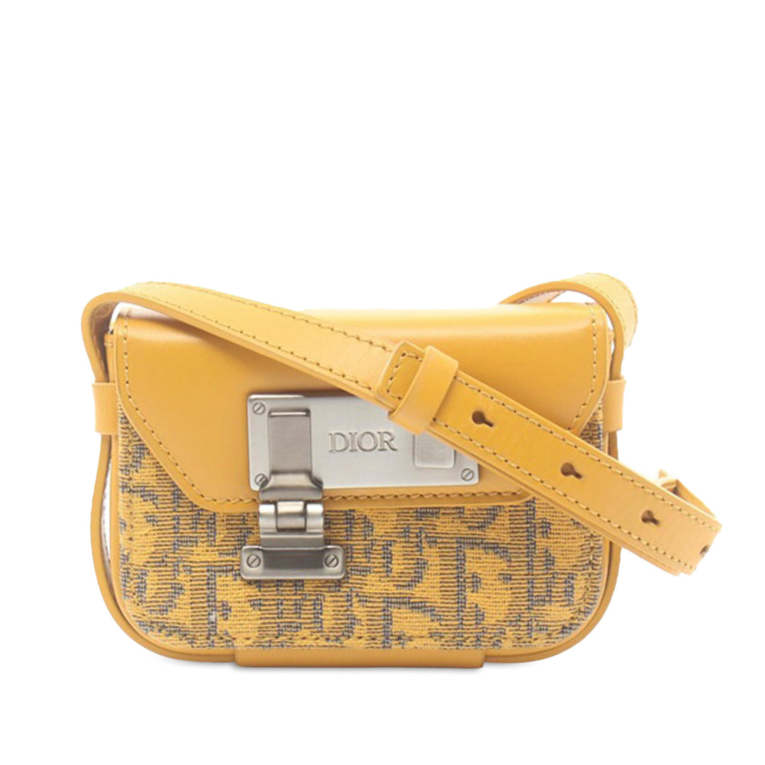 Nano Oblique Lock Pouch Crossbody Yellow - Gaby Paris