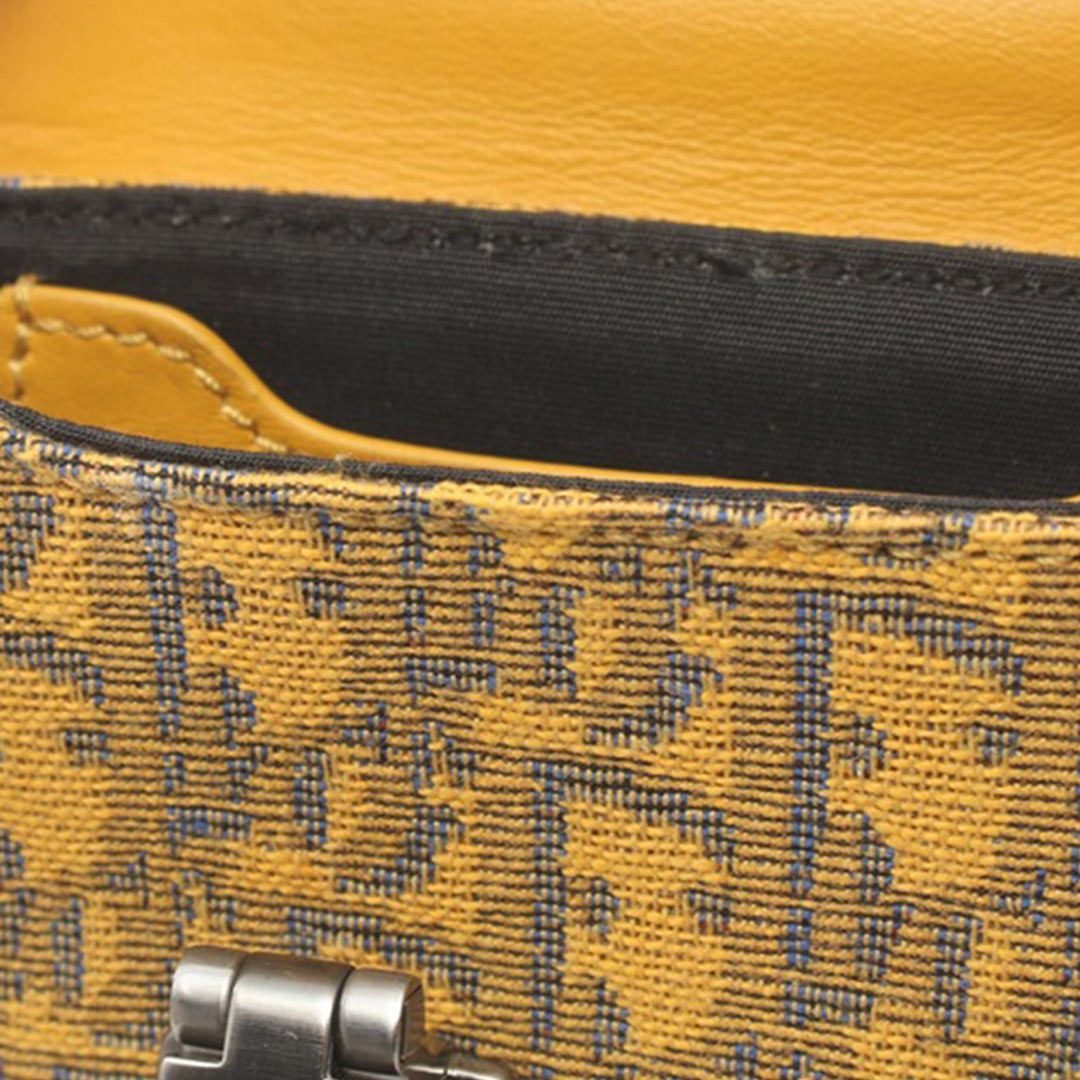 Nano Oblique Lock Pouch Crossbody Yellow - Gaby Paris