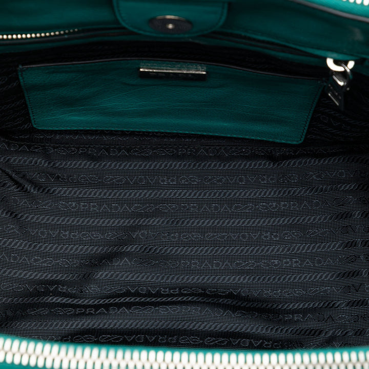 Prada Glace Veau Twin Poche Double Poignée Sac Cuir