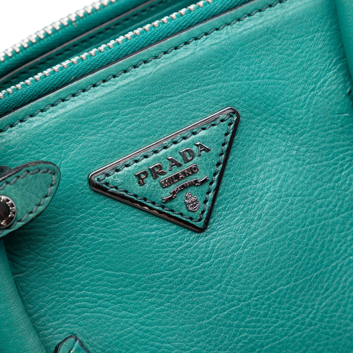 Prada Glace Veau Twin Poche Double Poignée Sac Cuir