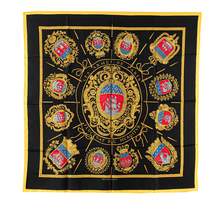 Hermès Les Armes de Paris Soie Foulard Noir – GABY PARIS Authentique