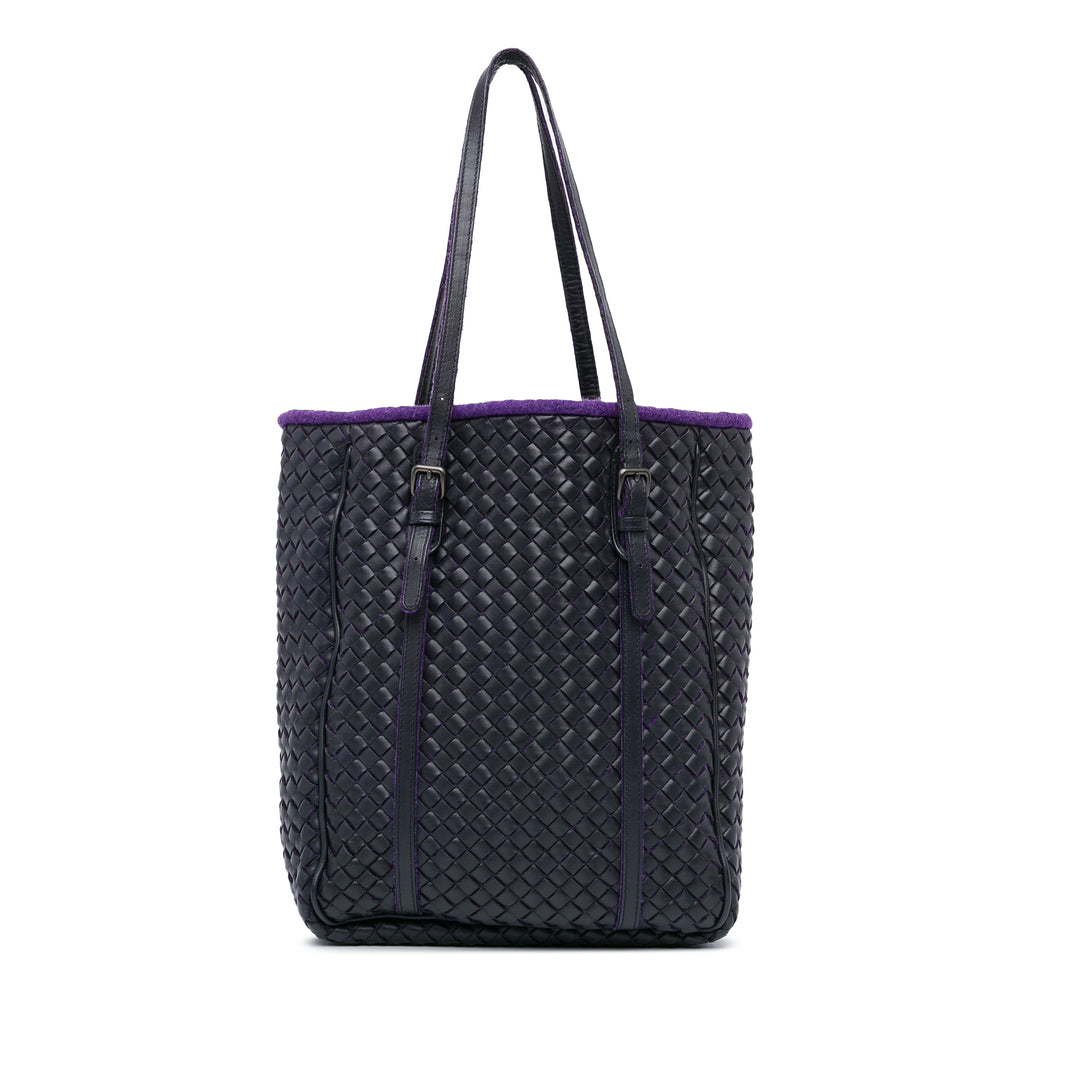 Bottega Veneta Cabas Intrecciato Violet – vue principale – GABY PARIS