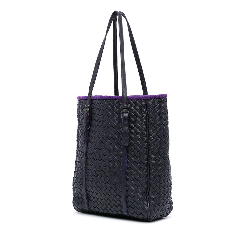 Bottega Veneta Cabas Intrecciato Violet – vue 2 – GABY PARIS