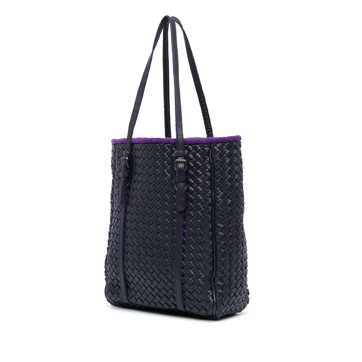 Bottega Veneta Cabas Intrecciato Violet – vue 2 – GABY PARIS