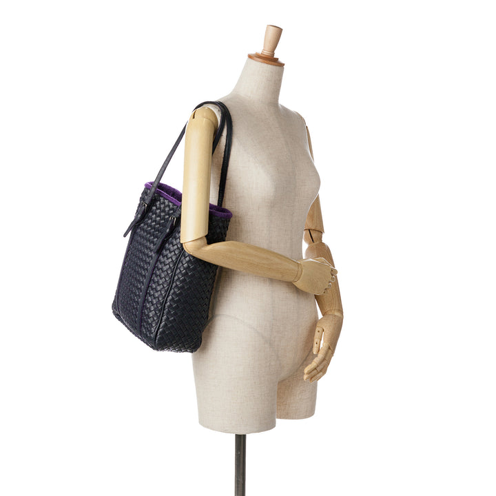Bottega Veneta Cabas Intrecciato Violet – vue 9 – GABY PARIS