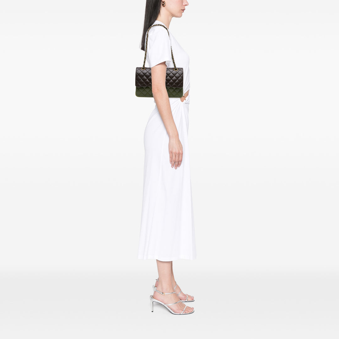Chanel Medium Classic Tricolor Cuir d’agneau Double rabat Vert – GABY PARIS Authentique