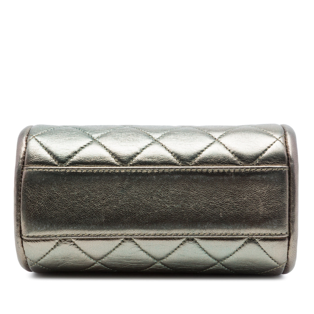 Chanel Mini CC Matelassé Metallic Cuir d’agneau Frame Sac porté croisé