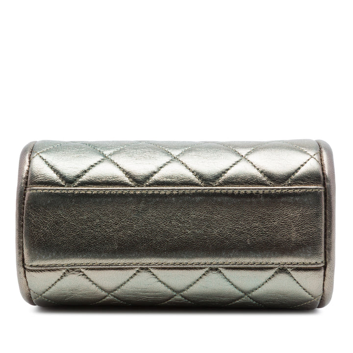 Chanel Mini CC Matelassé Metallic Cuir d’agneau Frame Sac porté croisé