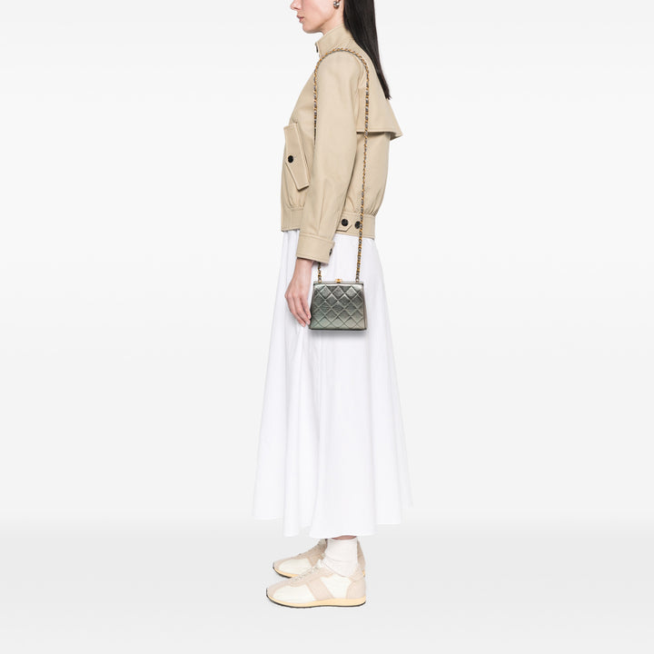 Chanel Mini CC Matelassé Metallic Cuir d’agneau Frame Sac porté croisé