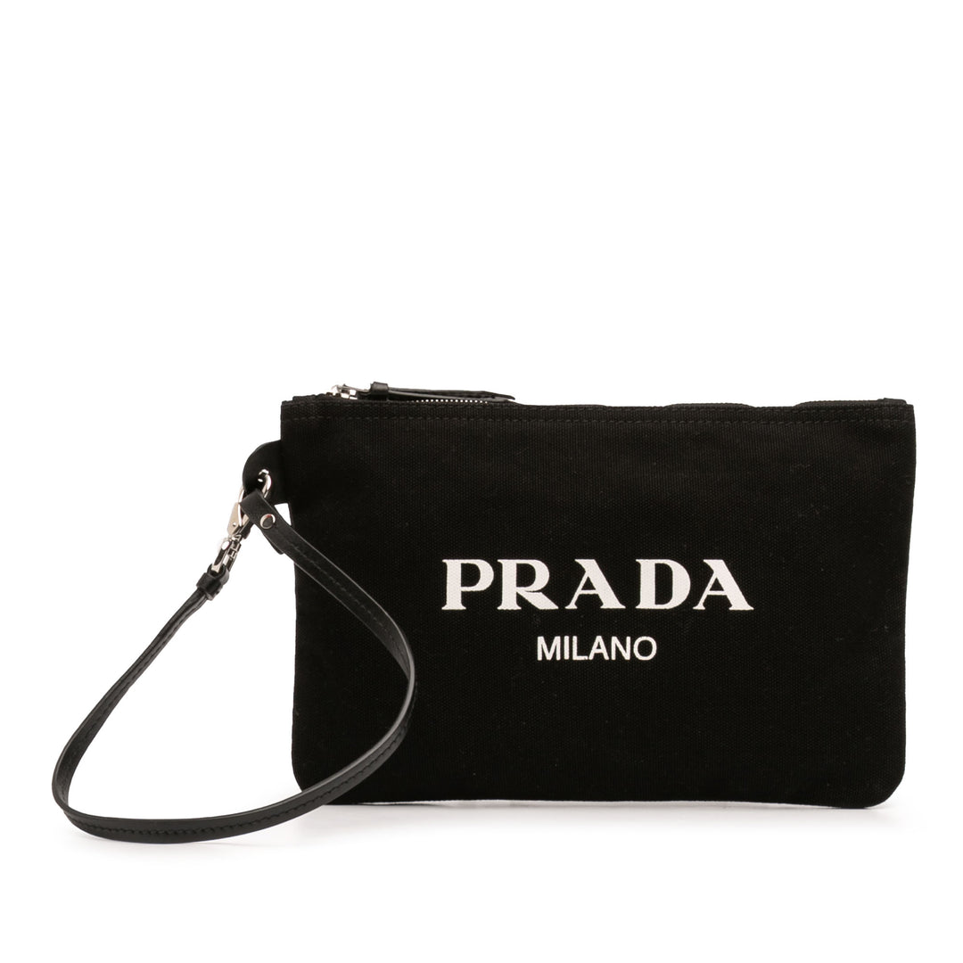 Prada Canapa Toile Logo Wrislet Pochette