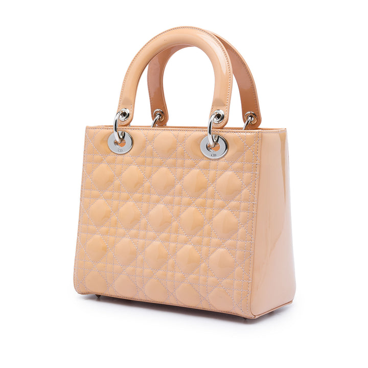 Dior Medium Cuir verni Cannage Lady Dior