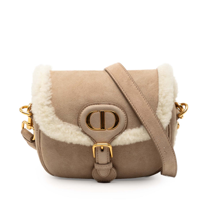 Dior Shearling Bobby Sac Petit Marron – vue principale – GABY PARIS