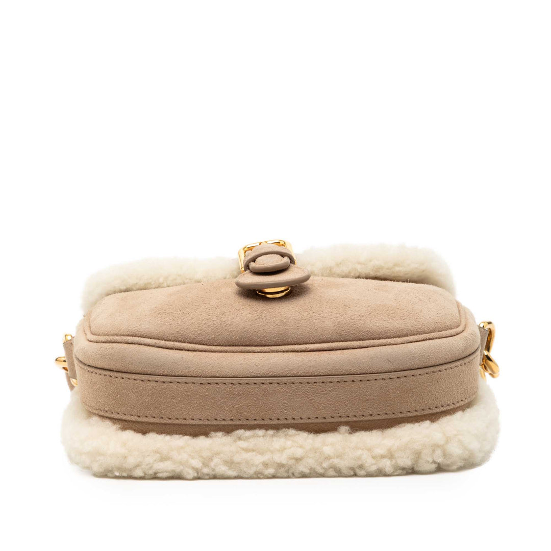 Dior Shearling Bobby Sac Petit Marron – vue 2 – GABY PARIS