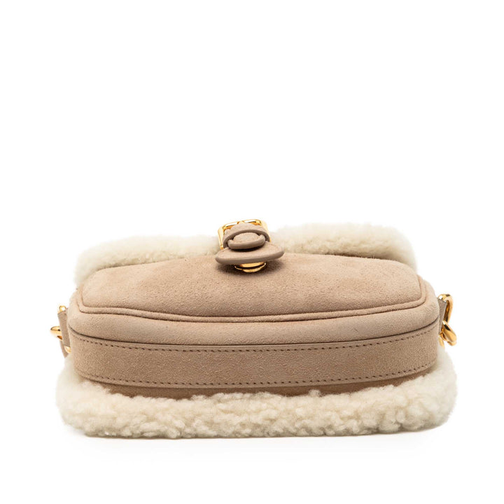 Dior Shearling Bobby Sac Petit Marron – vue 2 – GABY PARIS