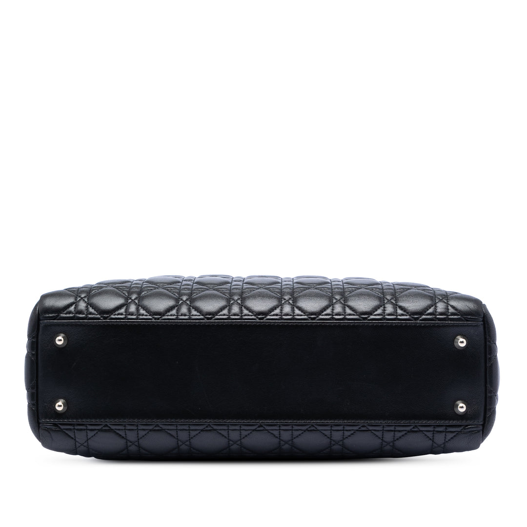 Dior Large Cuir d’agneau Cannage Soft Zipped Lady Dior Shopping Cabas