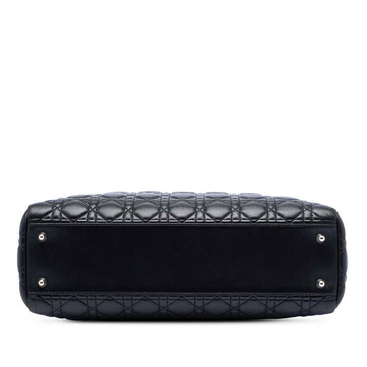 Dior Large Cuir d’agneau Cannage Soft Zipped Lady Dior Shopping Cabas