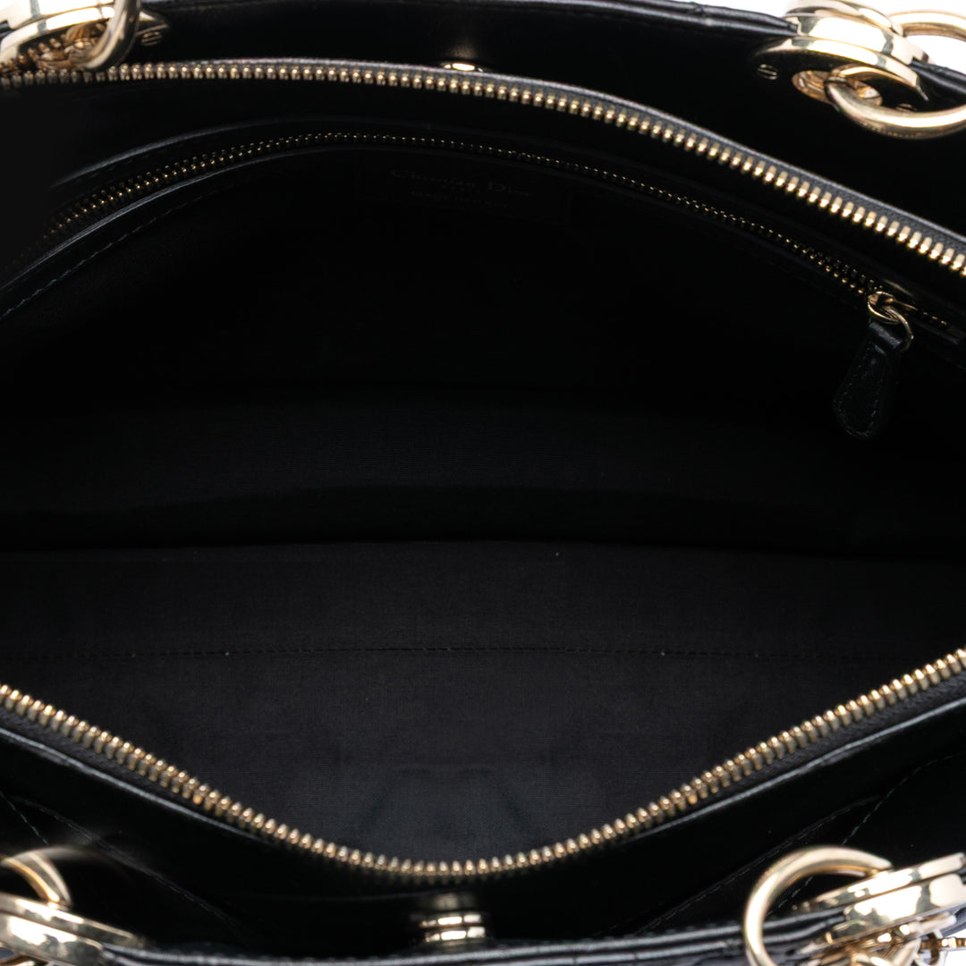 Dior Large Cuir d’agneau Cannage Soft Zipped Lady Dior Shopping Cabas