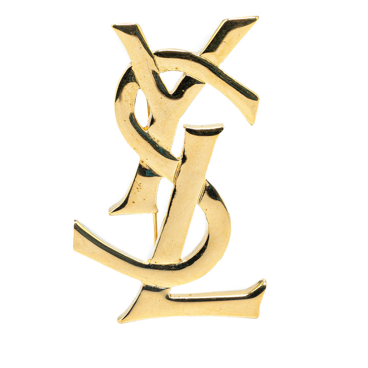 Gold Plated Monogram Brooch Gold - Gaby Paris