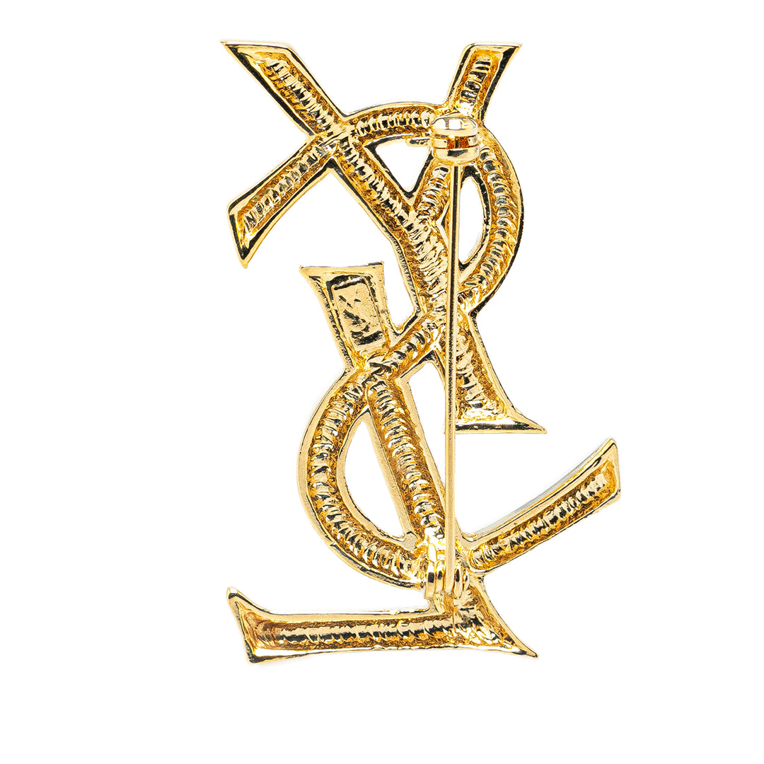 Gold Plated Monogram Brooch Gold - Gaby Paris