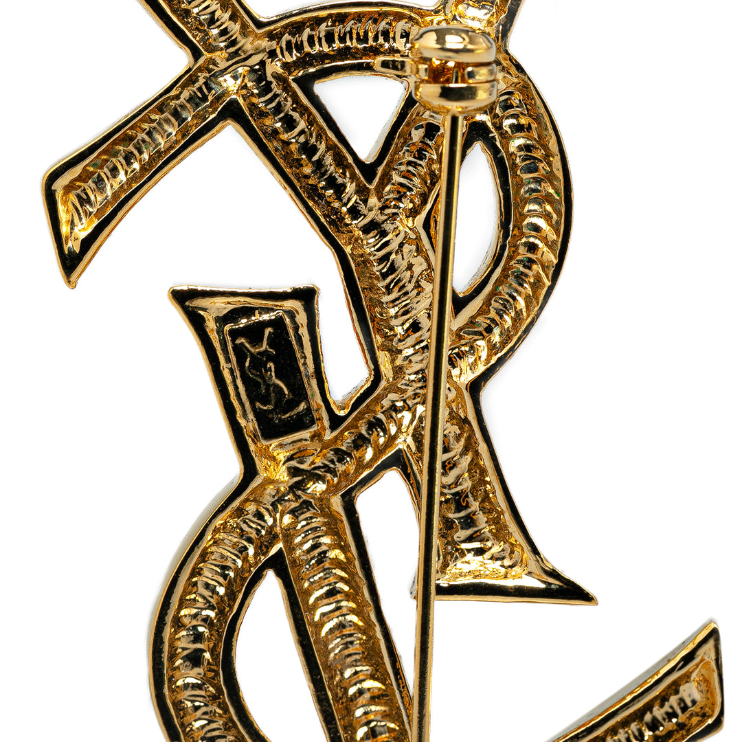 Gold Plated Monogram Brooch Gold - Gaby Paris