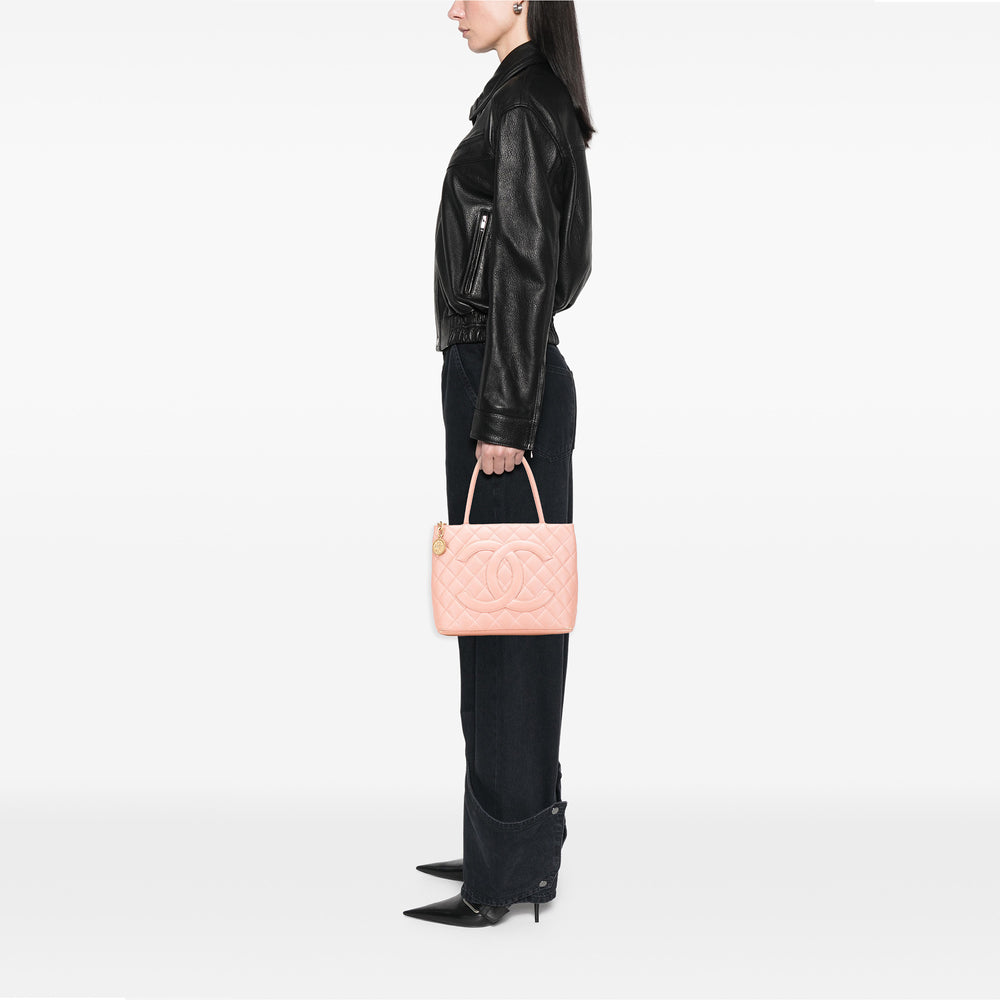 Caviar Medallion Tote Pink - Gaby Paris