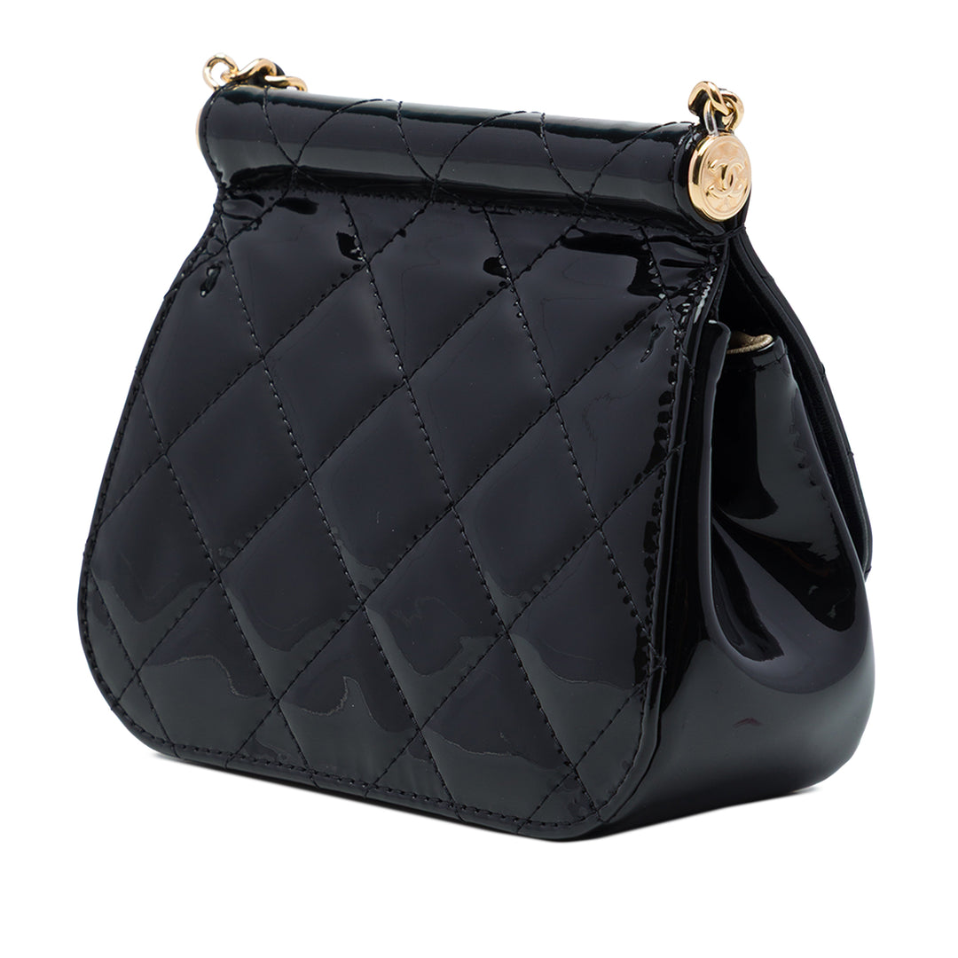 Chanel CC Matelassé Armature à rabat Pochette avec chaîne Noir – vue 2 – GABY PARIS
