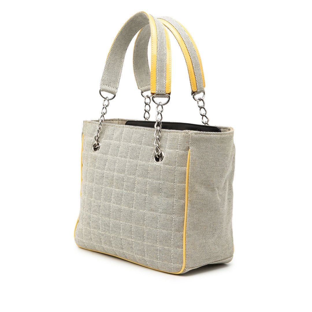 Chanel CC Camellia No. 5 Choco Bar Toile Cabas