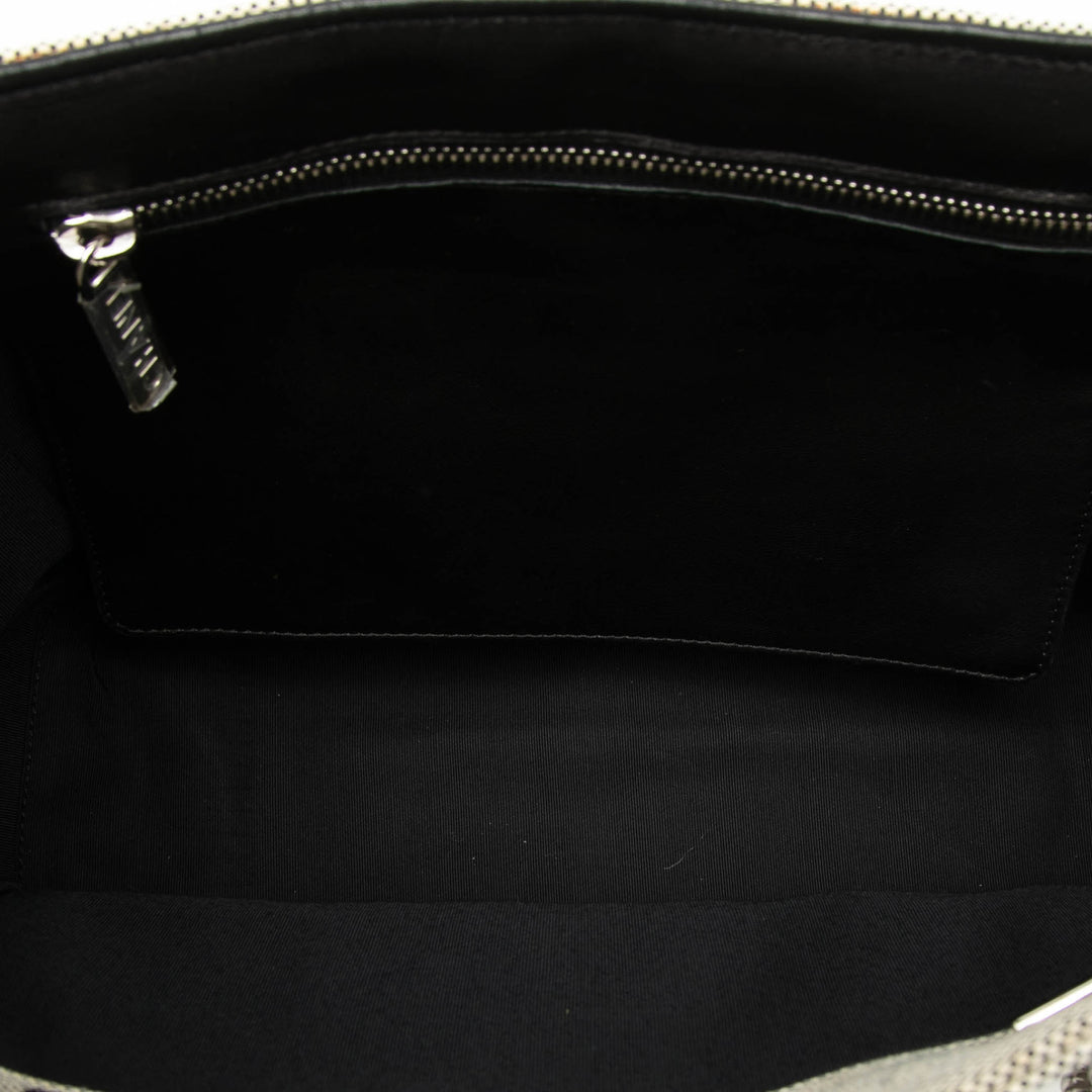 Chanel CC Camellia No. 5 Choco Bar Toile Cabas