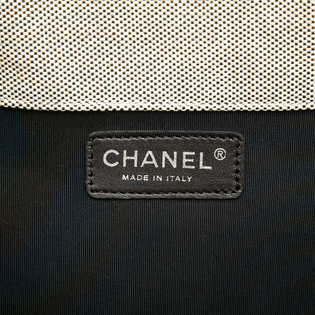 Chanel CC Camellia No. 5 Choco Bar Toile Cabas