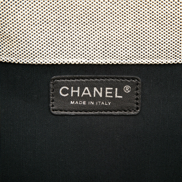 Chanel CC Camellia No. 5 Choco Bar Toile Cabas