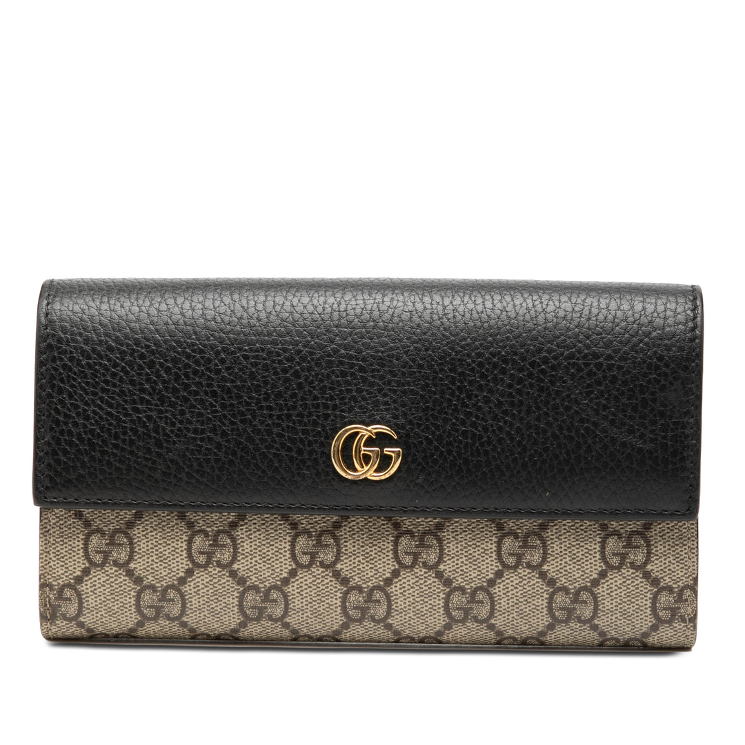 Gucci Bicolor GG Marmont GG Supreme Continental Portefeuille