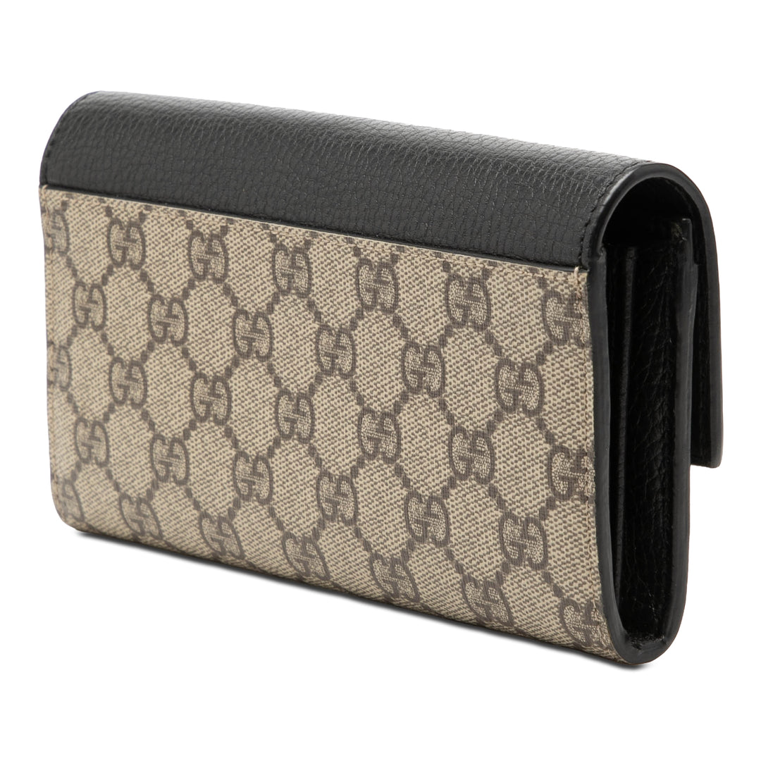 Gucci Bicolor GG Marmont GG Supreme Continental Portefeuille