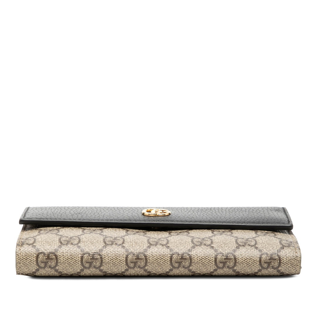Gucci Bicolor GG Marmont GG Supreme Continental Portefeuille