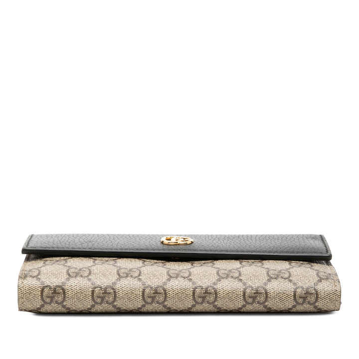 Gucci Bicolor GG Marmont GG Supreme Continental Portefeuille