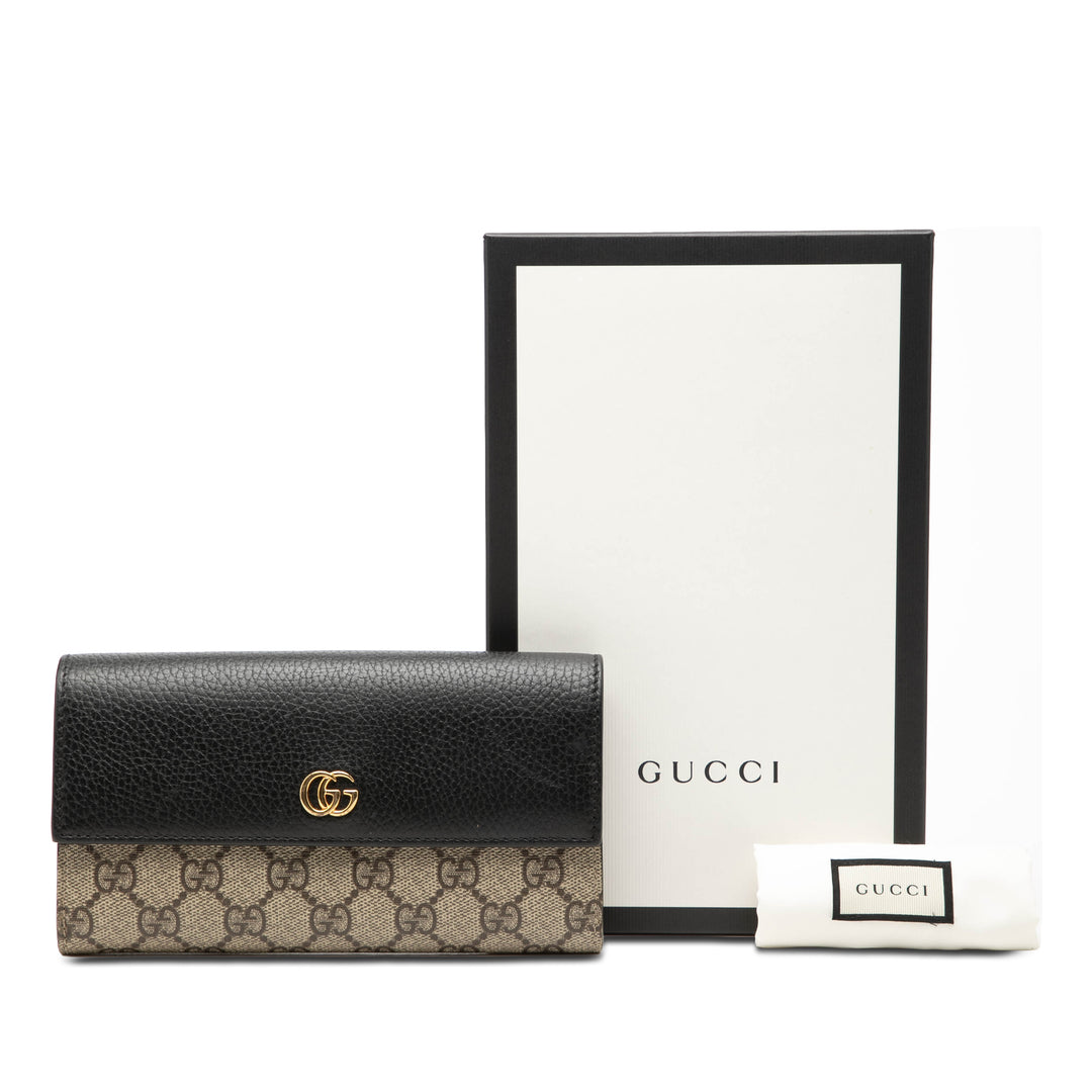 Gucci Bicolor GG Marmont GG Supreme Continental Portefeuille