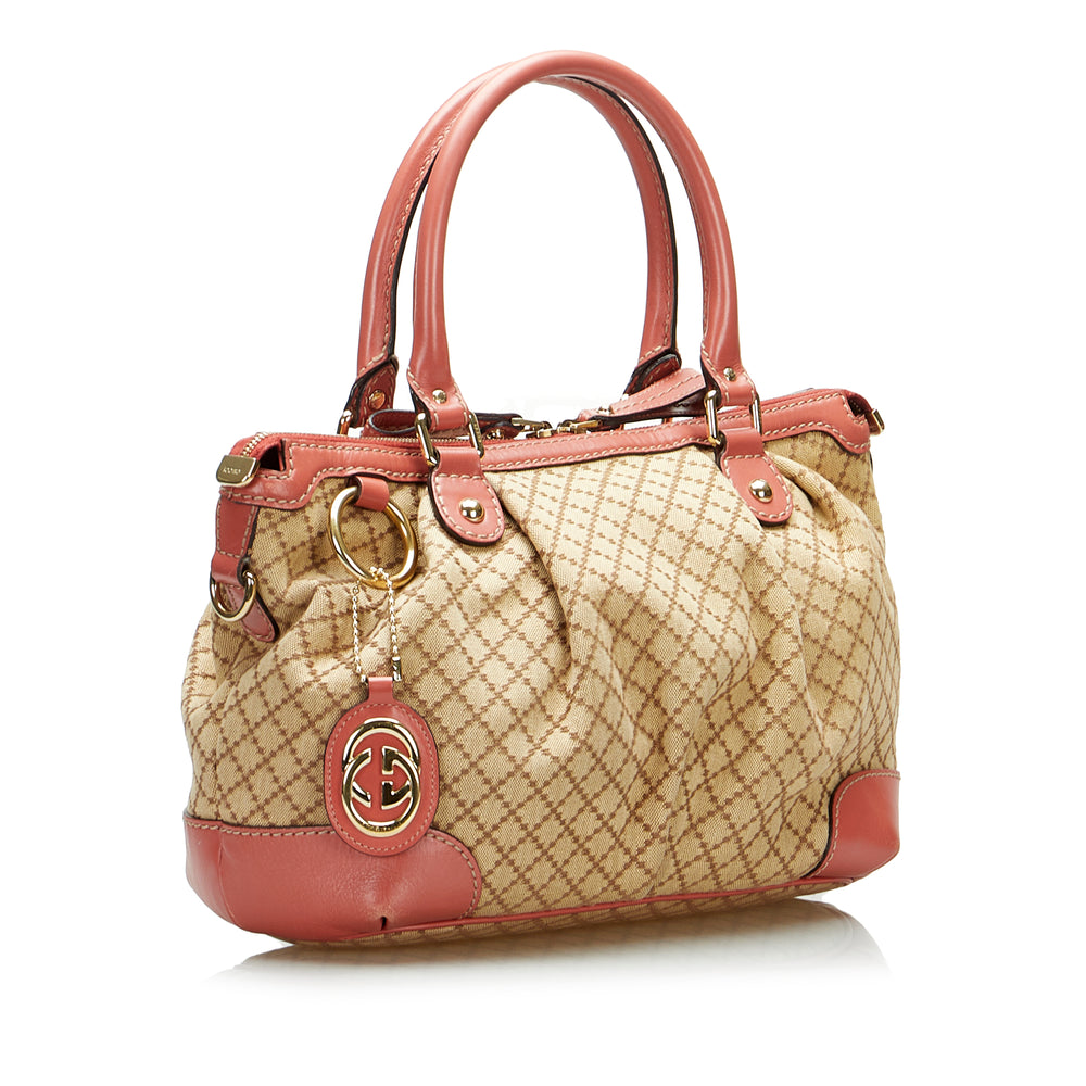 GG Canvas Bree Satchel Brown - Gaby Paris