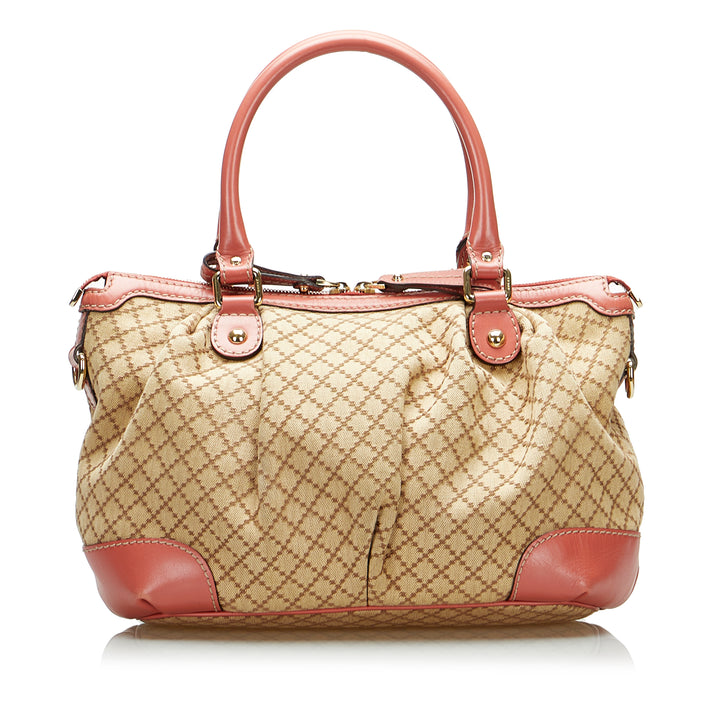 GG Canvas Bree Satchel Brown - Gaby Paris