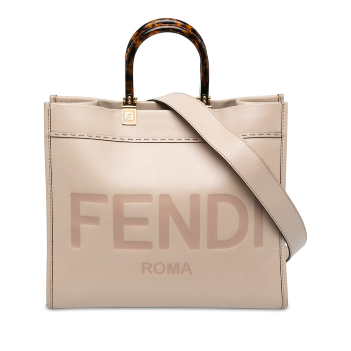 Fendi Sunshine Cabas Moyen Beige – vue principale – GABY PARIS