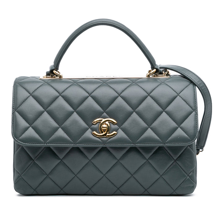 Chanel Medium Cuir d’agneau Trendy CC Top Handle Bag Gris