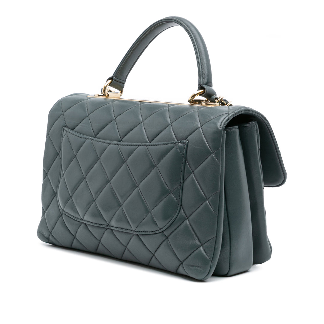 Chanel Medium Cuir d’agneau Trendy CC Top Handle Bag Gris