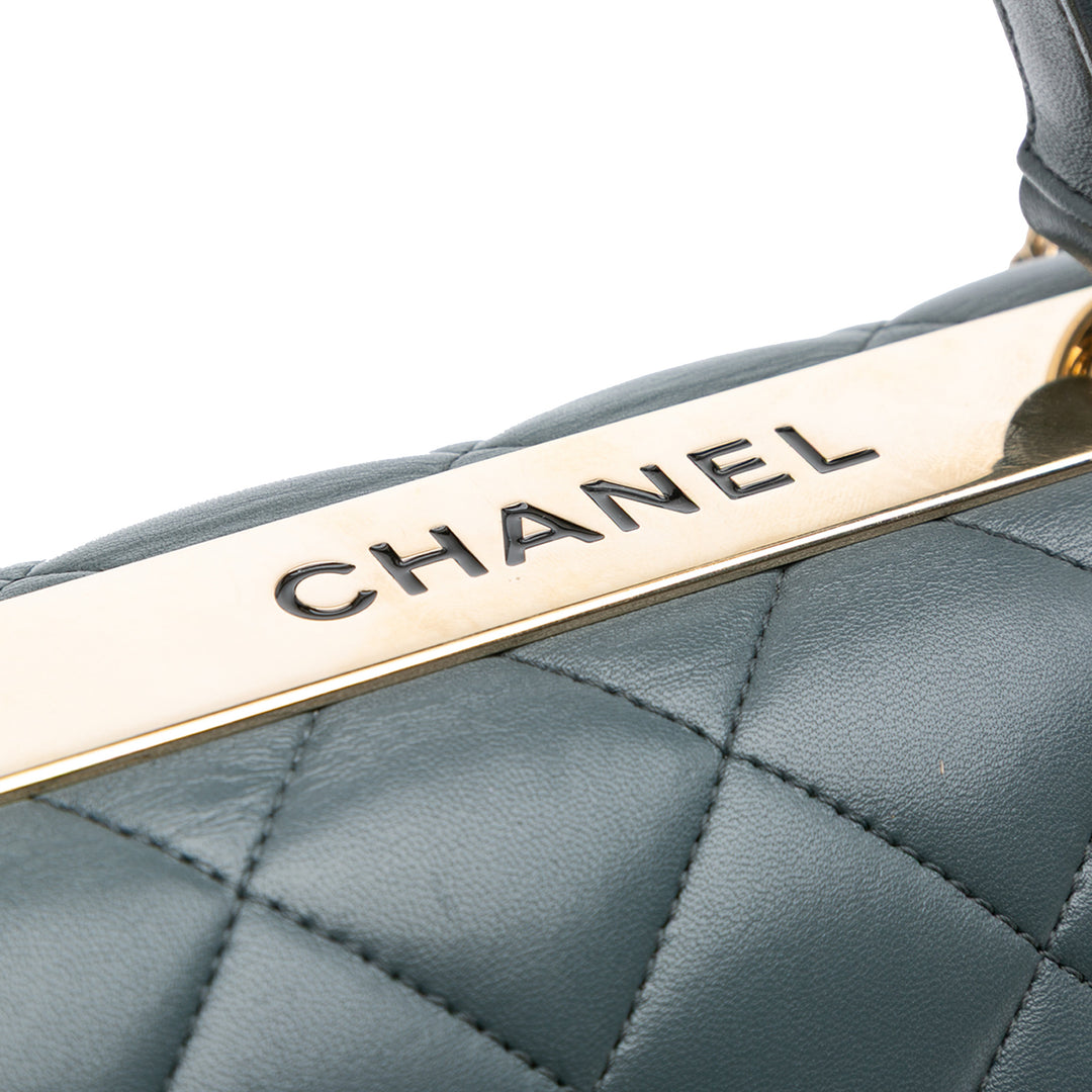 Chanel Medium Cuir d’agneau Trendy CC Top Handle Bag Gris