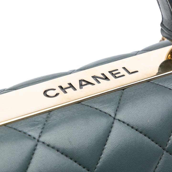 Chanel Medium Cuir d’agneau Trendy CC Top Handle Bag Gris