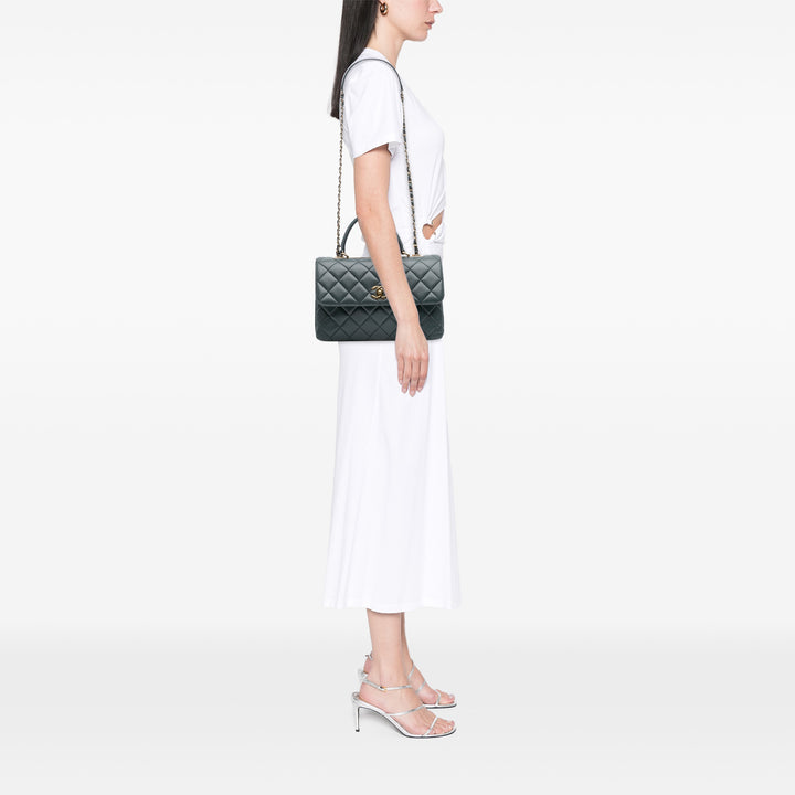 Chanel Medium Cuir d’agneau Trendy CC Top Handle Bag Gris