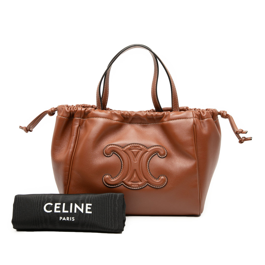 Celine Small Cuir de veau Cuir Triomphe Cabas Drawstring Sac