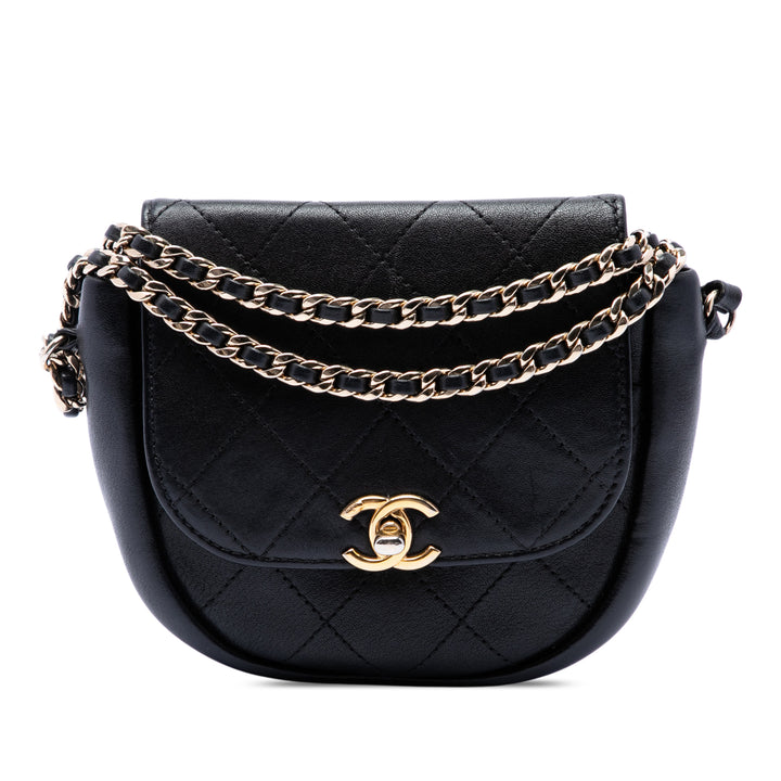 Chanel Small CC Matelassé Cuir d'agneau Messenger à rabat