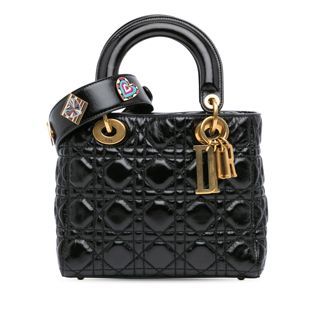 Small Crinkled Patent Cannage My ABCDior Lady Dior Black - Gaby Paris