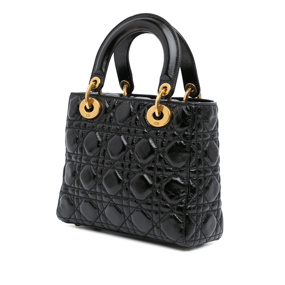 Small Crinkled Patent Cannage My ABCDior Lady Dior Black - Gaby Paris