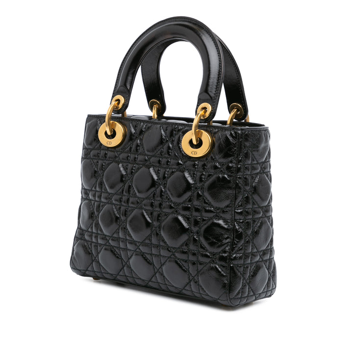 Small Crinkled Patent Cannage My ABCDior Lady Dior Black - Gaby Paris