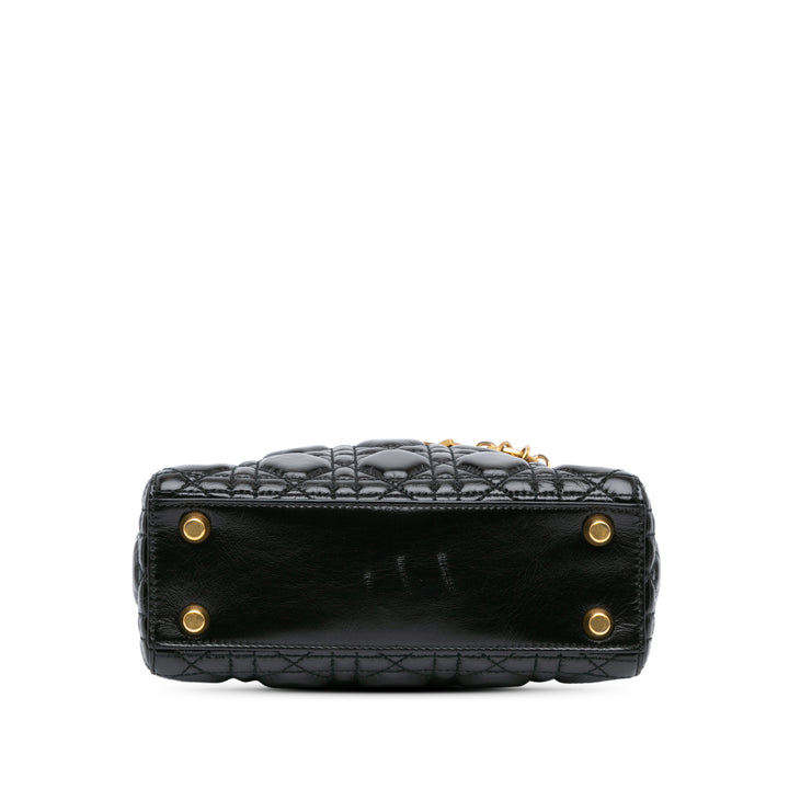 Small Crinkled Patent Cannage My ABCDior Lady Dior Black - Gaby Paris